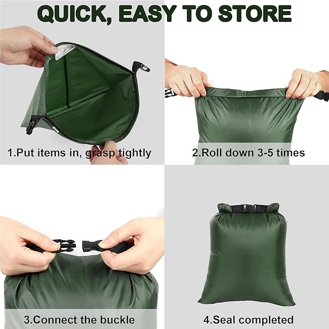 Dry Bags Waterproof Set, 5 Packs Ultralight Waterproof Bags Small Stuff Sack Water Proof Bag Dry Packs, Outdoor Dry Bag Keep Gear Dry for Backpacking Hiking Boating Camping Travel