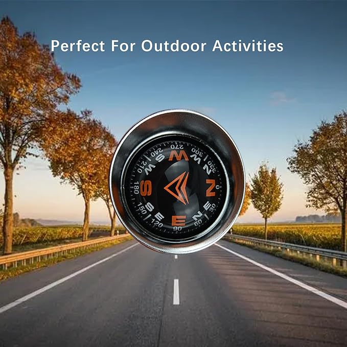 Mini Car Ball Compass, Marine Compass Interior Mount Dash Guide Hiking Accessories with Adhesive Tape, Automotive Dashboard Vehicle Direction Navigation Ball for Boat Car Truck Ship Outdoor