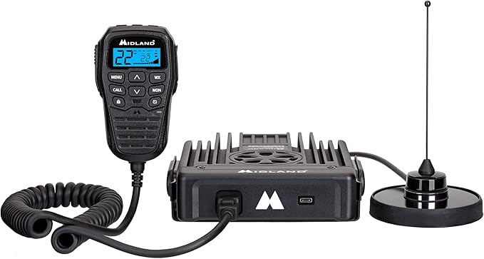 Midland MXT575 GMRS Mobile Radio, Two-Way Radio with NOAA Weather Scan and Alert - for Farms, Ranches, Overlanding - Repeater Capable, Integrated Control Mic,- External Magnetic Mount