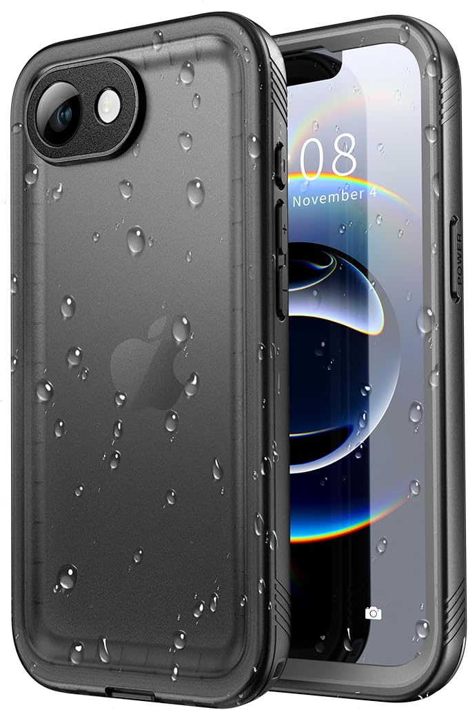 SPORTLINK for iPhone 16e Case/iPhone 17e Case, IP68 Waterproof Military Protective Full Body Heavy Duty Shockproof 360 Sealed Dustproof with Camera Screen Protector Cover for i Phone 16 e 6.1" Black
