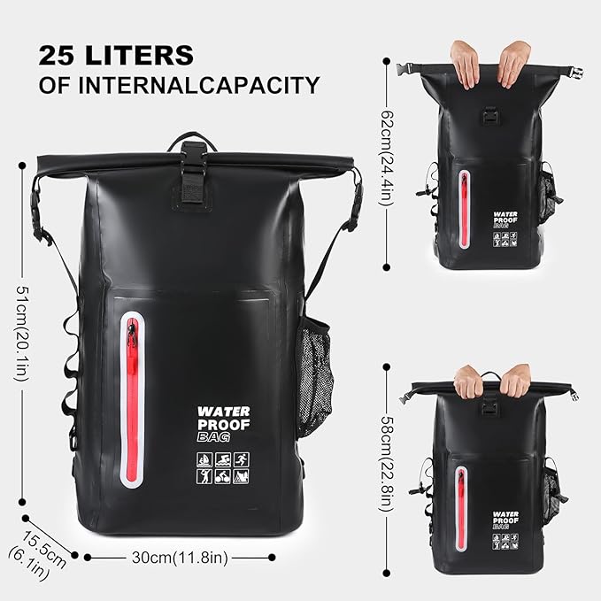 Waterproof Backpack, Waterproof Backpack That Can Float, Suitable for Kayaking And Beach Activities, Outdoor Moisture-Proof Bag