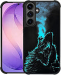 for Samsung Galaxy S26 Plus Case,Graphic Design for Girl Boy Soft Silicone Hard Acrylic Shock Protection Designed for Samsung Galaxy S26 Plus Blue Breathing Wolf Pattern