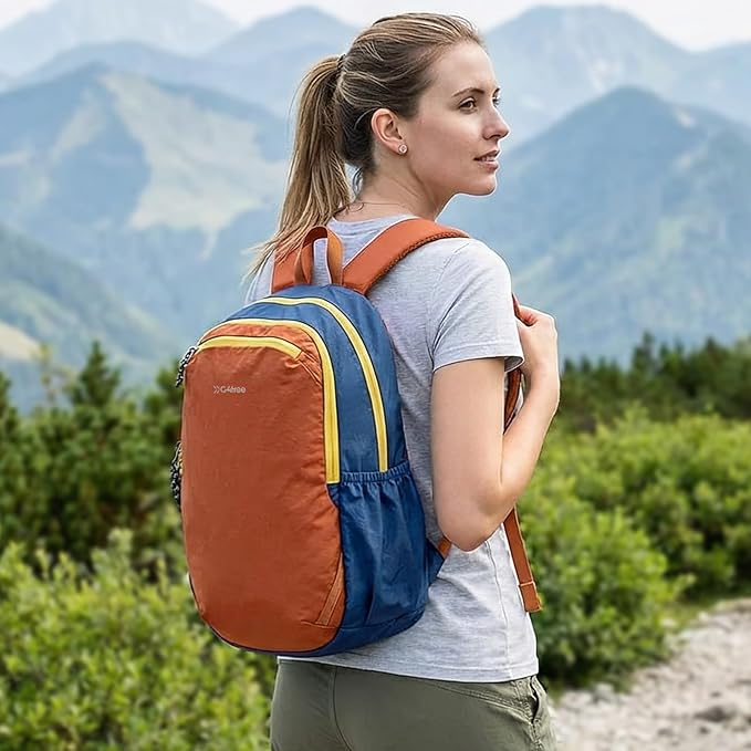 G4Free 15L Hiking Backpack Lightweight Small Travel Backpack Casual Daypack for Women Men Outdoor Campus, Orange