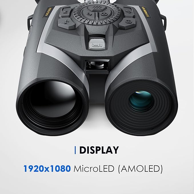 Pulsar Symbion DXT50 LRF Thermal and Digital Night Vision Binoculars with Laser Range Finder, 1280x1024 12 µm Sensor, 2-16x Magnification, Long Range Binoculars