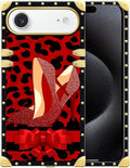 for iPhone 17 Air Case Luxury Golden Decoration for Girl Women Soft TPU Shockproof Protective Hard PC Back for iPhone 17 Air Crazy Pattern Elegant High Heels