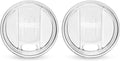 Host Wine Freeze Replacement Lids for Tumblers - Set of 2, Sliding Tab Closure, Travel Cup Lid for Wine Freeze Cooling Cup, Clear