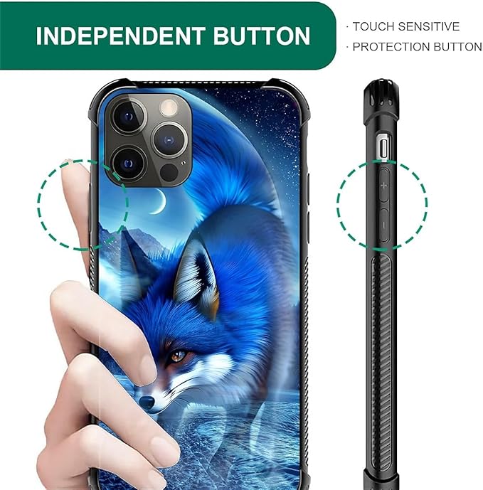 for iPhone 11 Pro Case, Snowy Mountain Fox Lake Pattern Graphic Design Girl Boy Soft Silicone Hard Acrylic Shock Protection for iPhone 11 Pro