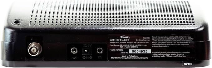 Whistler WS1025 Analog Desktop Scanner – Programmable Police/Fire/Weather Radio with 200 Channels and Backlit LCD Display – Easy-to-Use Base Unit – Black