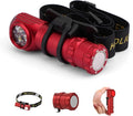 2 in 1 Detachable Flashlight & Headband, LED Rechargeable Headlamp for Adults - Hard Hat Light Running Head Lamp with Red Light, Magnet, 180° Tilt, 7 Modes, Outdoor, Emergency 1PC, Red