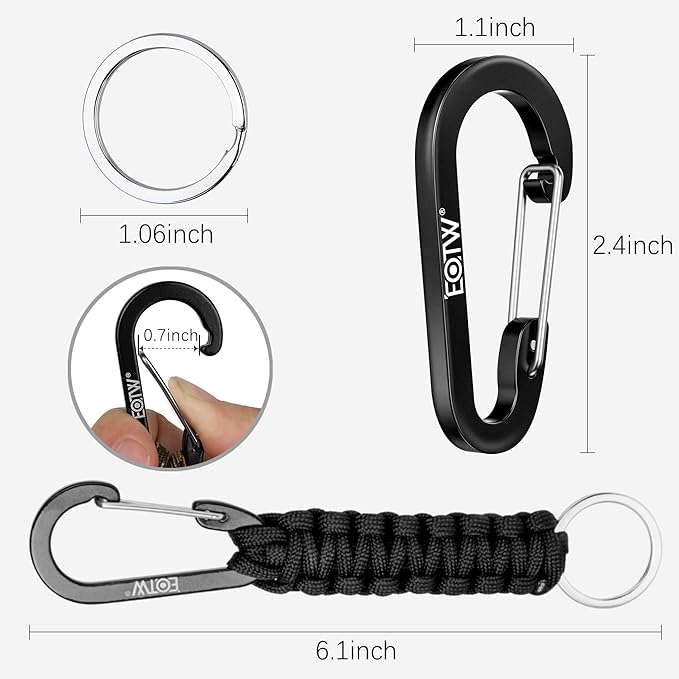 EOTW Paracord Keychain for Men Women Paracord Carabiner Backpack Keychain with Aluminum Clip for Camping Hiking Outdoor Gear