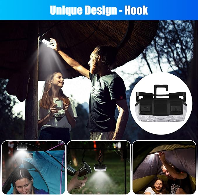 Lsnisni Headlamp Rechargeable, 2000 Lumen Ultra-Light Bright LED Head Lamp with White Red Light, 10 Modes, Motion Sensor, Hook, Waterproof Forehead Flashlight for Camping Hiking Cycling