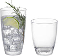KLIFA- ETON- 15.2 & 20.8 ounce, Set of 8, Acrylic Tumbler & Highball Drinking Glasses Set, BPA-Free, Stackable Plastic Drinkware, Dishwasher Safe Cups, Clear