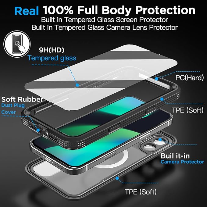 AICase Waterproof Case for iPhone 16 Plus(6.7") with MagSafe Support Snowproof,Dustproof/Shockproof,IP68 Certified 360 Full Body Protection Fully Sealed Underwater Cover for iPhone 16 Plus_1