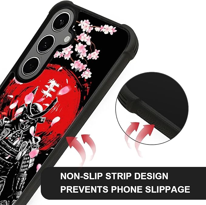 for Samsung Galaxy S24/S25 Plus Case, Sakura Japanese Samurai Pattern Graphic Design Girl Boy Soft Silicone Hard Acrylic Shock Protection for Samsung Galaxy S24/S25 Plus