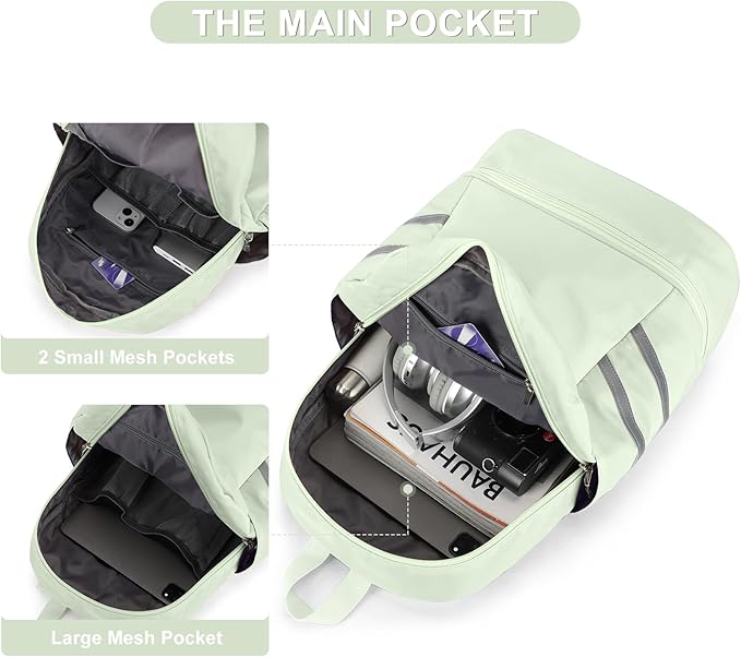 coofay Gym Backpack For Women Waterproof Backpack With Shoe Compartment Lightweight Travel Backpack Sports Backpacks Small Gym Bag