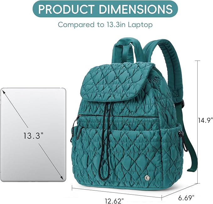 CLUCI Puffy Quilted Backpack Purse for Women, Casual Lightweight Daypack for Women Travel | Purse, Casual, Lightweight, Travel