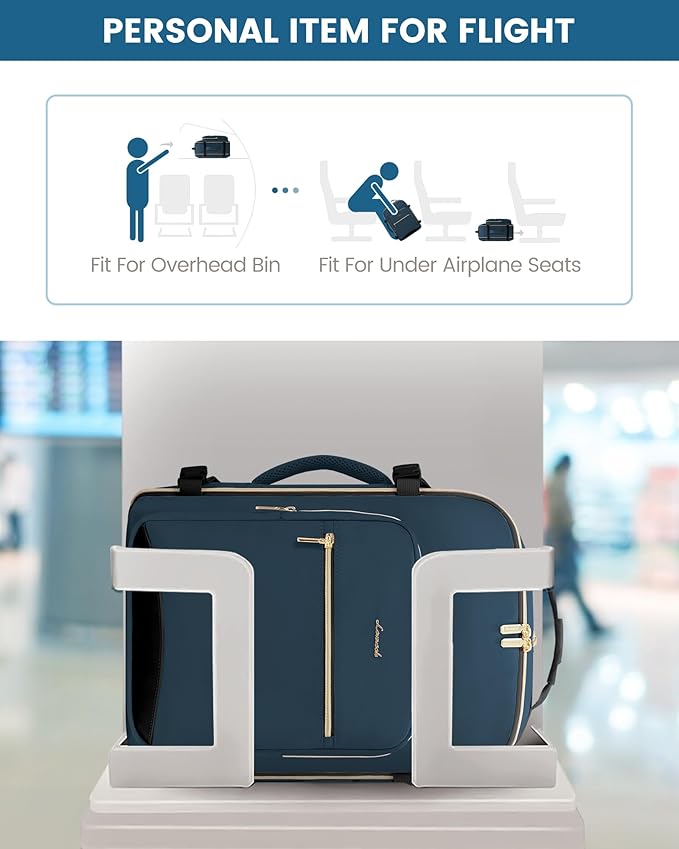 LOVEVOOK Travel Backpack for Women & Men 50L,Airline Approved Carry On Backpack Travel Essentials,TSA Carry on Luggage,Waterproof Personal Item Travel Bag,Suitcase with 3 Packing Cubes,Indian Teal