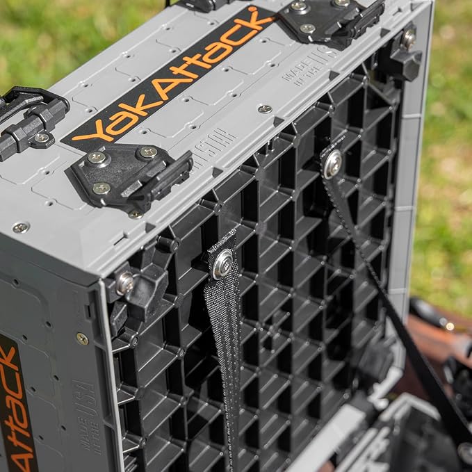 YakAttack ShortStak Upgrade Kit for BlackPak Pro | 13" x 13" – Battleship Grey | Stackable Kayak Crate Add-On with GridLoc Panels, Hinges & Latches | Not Standalone | Made in USA