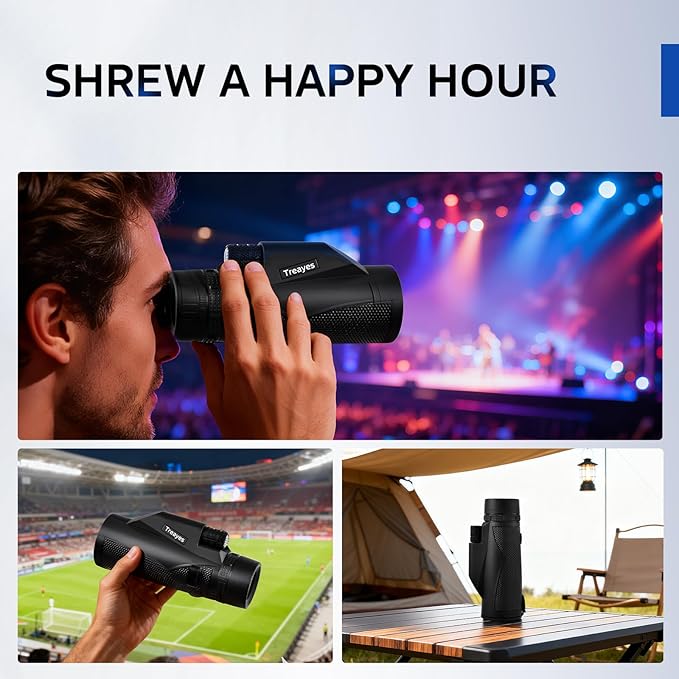 10x42 Monocular Telescope High Power HD, 330g Ultra-Lightweight & Portable, BAK4 Prism Metal Frame, with Phone Adapter Tripod for Bird Watching, Hunting, Travel, Concerts, Football Games