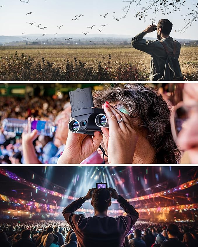 Digital Binoculars with Camera - 8X Digital Zoom, 2" LCD Display 40MP Camera 2.5K Videos Ideal for Concerts, Bird Watching, and Outdoor Adventures with 32GB SD Card - S555