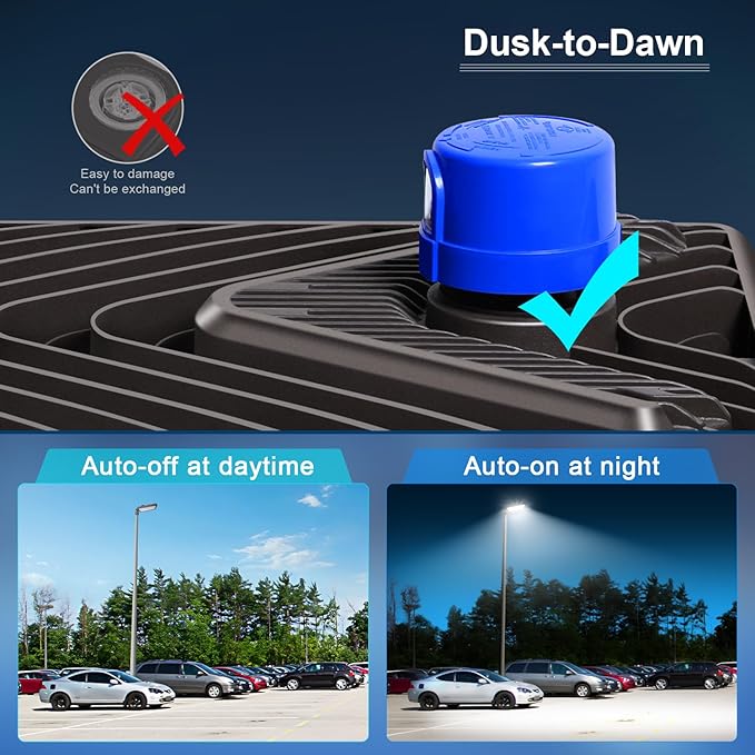480W LED Parking Lot Light Outdoor,72000LM 100V-277V Dusk to Dawn LED Building Flood Lights Commercial 5000K Slip Fitter Street Pole Lights IP65 Waterproof Large Area Shoebox Barn Lighting