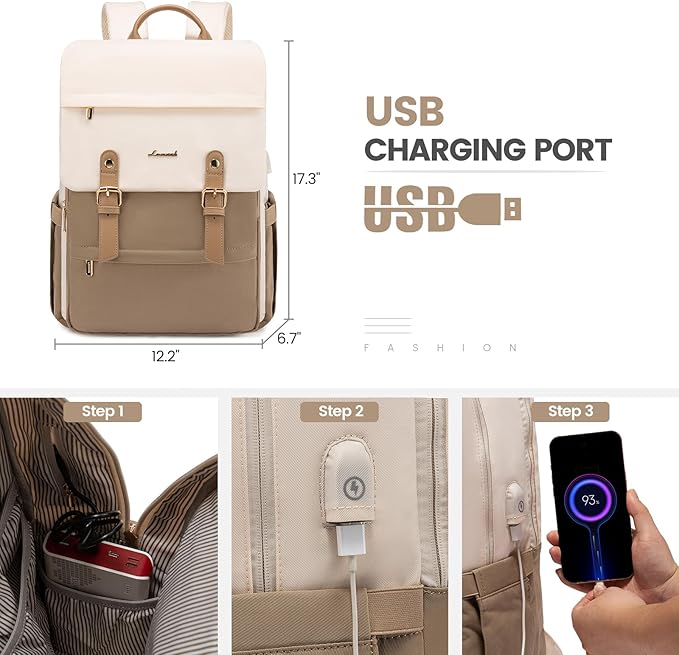 LOVEVOOK Laptop Backpack for Women Vintage Travel Backpack Purse Airline Approved 15.6 Inch Large Computer Backpack Fashion Teacher Nurse Bag for Work Business College