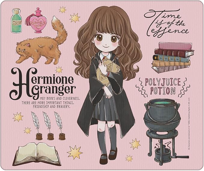 Head Case Designs Officially Licensed Harry Potter Hermione Pattern Graphics 9.84 x 11.81 x 0.12 inches (250 x 300 mm) - S Gaming Office Desk PC Keyboard Mouse Mat Pad