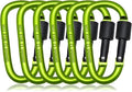 6 Pack Small Locking Carabiner, 3 Inch Aluminum D-Shape Snap Hook with Screw Gate for Hiking, Camping, Fishing&Backpack(Not for Climbing)