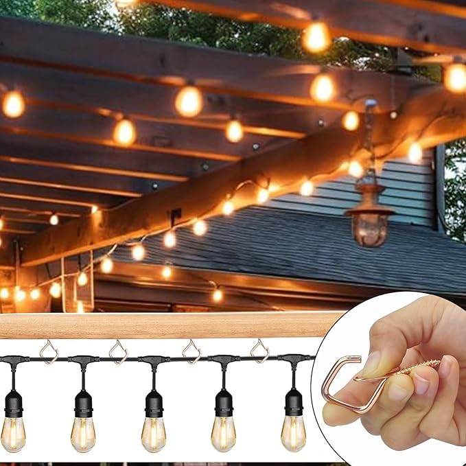 30 Pcs Rose Gold Eye Hooks Screw Heavy Duty,Ceiling Hooks for Hanging Plants,String Lights,Cup,Wind Chime,Bird Feeders. Plant Hanger Indoor&Outdoor