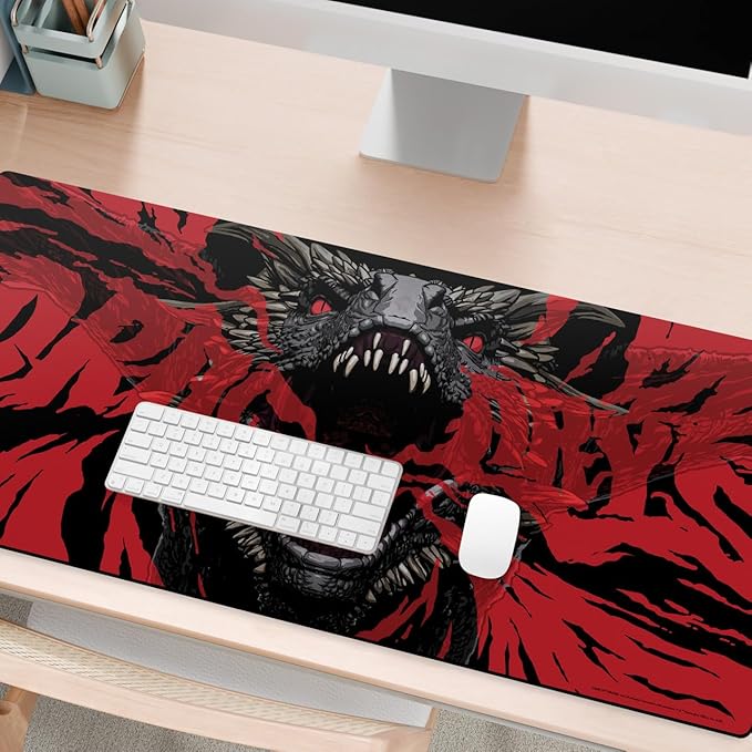 Head Case Designs Officially Licensed HBO Game of Thrones Dracarys Graphic Art 37.4 x 15.75 x 0.16 inches (900 x 400 mm) - XL Gaming Office Desk PC Keyboard Mouse Mat Pad