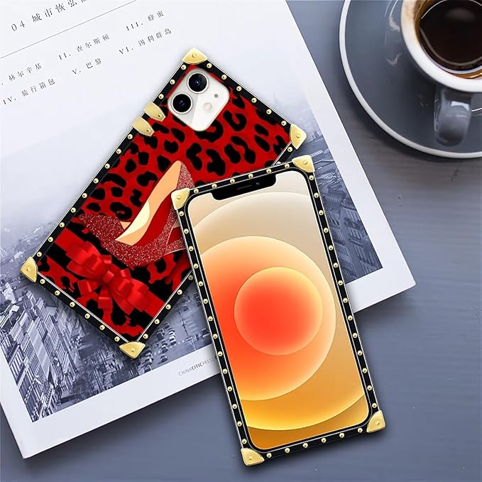Compatible with iPhone 11 Case, Elegant High Heels Luxury Golden Decoration for Girl Women Soft TPU Shockproof Protective Hard PC Back for iPhone 11