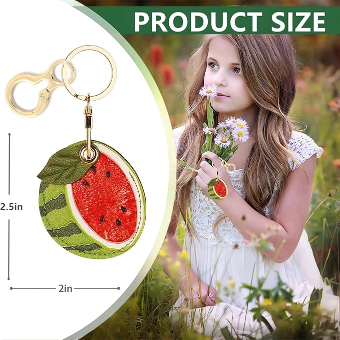 Leather Keychain Holder Case Compatible with AirTag,Cute air tag Cover with Keychain Ring,GPS Tracker Case for Keys