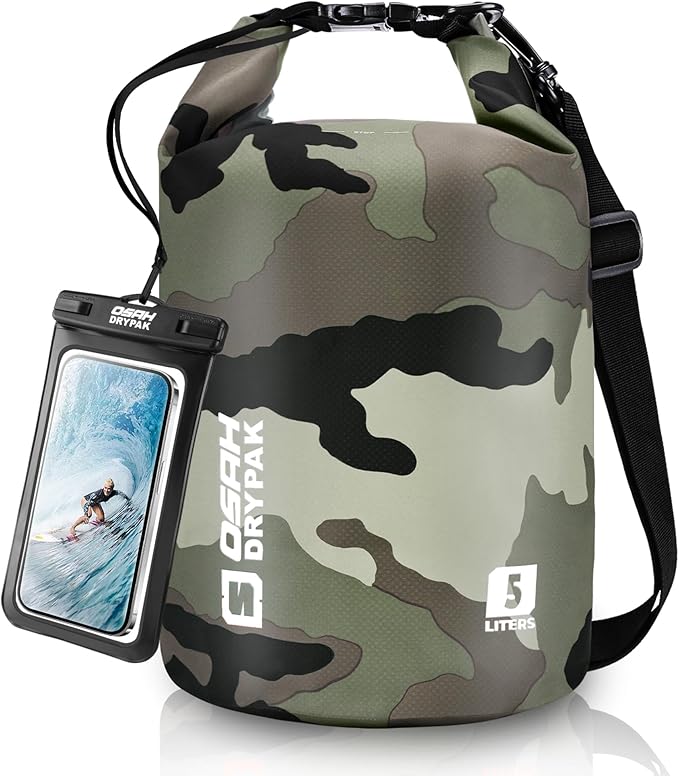 Waterproof Dry Bag, 5L/10L/20L/30L/40L Roll Top Lightweight Storage Backpack with Phone Case for Women & Men, Floating Waterproof Sack for Travel, Swimming, Kayaking, Paddle Board, Camping & Beach