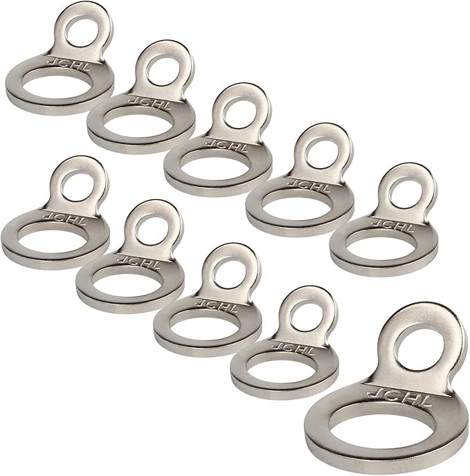 Stainless Steel Tie-Down Anchors Hooks Multi-Purpose Dirt Bike Tie Down Strap Rings for Motorcycle Dirtbike ATV Trailer Truck Rosa-Gold (10-Pack)