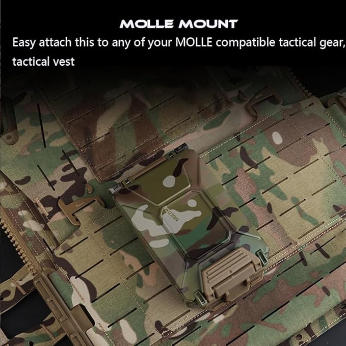 WoSporT Tactical Modular Battery Storage Organizer, MOLLE Military Hunting Vest Carry 18650/AAA/CR123A/18350 Battery Box Holder Case