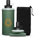 HydraPak PackFlask (500ml or 750ml) - Harness Mounted Water Bottle for Backpacks - Hands-Free, Easy-Access, Ultra-Light, Collapsible Pack Softflask for Hiking & Backpacking