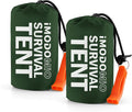 Emergency Survival Tent Life Shelter - 2 Person Mylar Emergency Shelter Tube Tent with Emergency Whistle & Paracord, All-Weather Essential Survival Gear for Camping, Hiking & Survival Kits