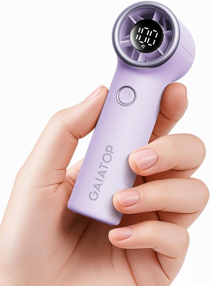 Gaiatop Mini Portable Handheld Fan, 4000mAh [15h Max Runtime] Personal Turbo Fans Pocket Size, High Speed 1-100 Adjustable Small Hand Fan, Outdoor Travel Concert Essentials, Gifts for Women Men Purple
