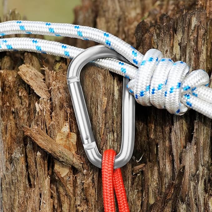 Carabiner Keychain Clip -3" Aluminum Carabiner D Ring, Caribeener Clips, Spring Snap Hook for Keychain Clip