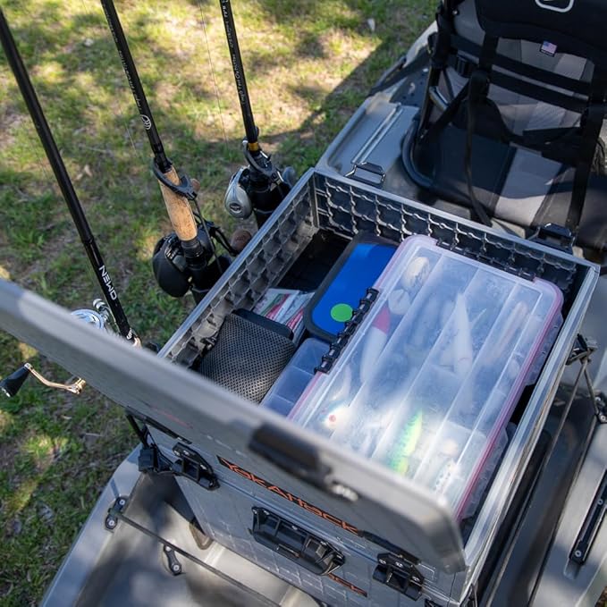 YakAttack ShortStak Upgrade Kit for BlackPak Pro | 16" x 16" – Battleship Grey | Stackable Kayak Crate Add-On with GridLoc Panels & Hardware | Not Standalone | Made in USA
