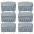 Nineleaf 6PK Outdoor Junction Box ABS Plastic Dustproof IP66 Waterproof Universal Electrical Boxes Project Enclosure Grey 4 7/8" 3 1/4" 2 1/4" inch (125x86x62mm) fit 20mm Cable Gland for Outdoor Use
