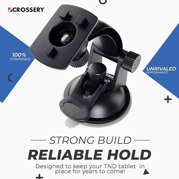 Crossery Strong Suction Cup Mount for Rand McNally GPS TND 740, 750, TND Tablet 85 and OverDryve 7 & 8 Pro Devices - Windshield and Dashboard Rand McNally Secure GPS Mounting Solution for Trucks