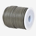 GENIQUE Real/Genuine Round Leather String Cord for Necklace, Bracelets, Jewelry, Kumihimo Braiding, DIY Projects (20 Metres) (2mm, Grey)