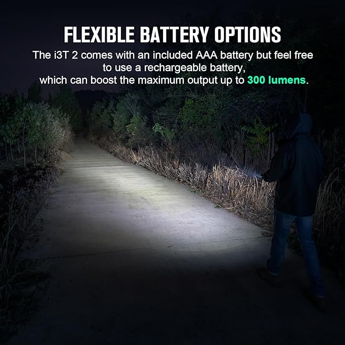 OLIGHT I3T 2 EOS Pocket EDC Flashlight, 200 Lumens Compact Bright Handheld Flash Lights, Dual-Output Tail Switch with AAA Battery and Two-Way Pocket Clip for Camping and Hiking (Orange)