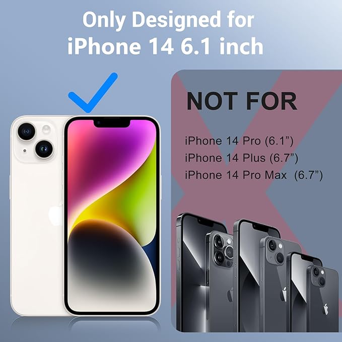 Red2Fire for iPhone 14 Case Waterproof, [Built-in Screen Protector & Camera Protector][Compatible with MagSafe][Full Body Shockproof][IP68 Waterproof][Dustproof] Phone Case 6.1" Black/Clear
