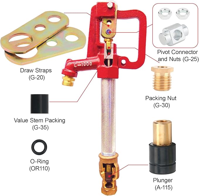 EAORBD C-1000 Hydrant Part Kit for Merrill Yard Hydrant Repair Kit Head Assembly Series Water Hydrant Faucet Repair Kit