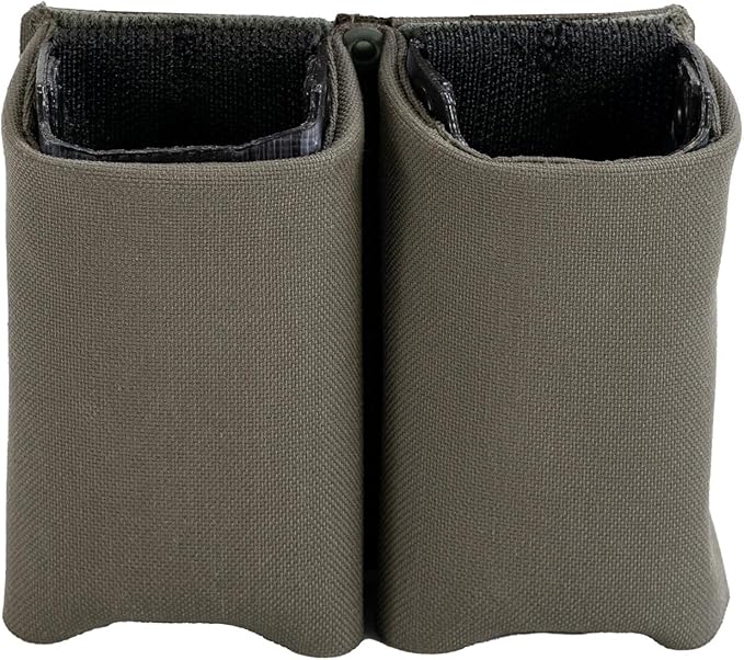 Double Pistol Magazine Pouch, Black, High-Strength Laminate Material, MOLLE Compatible, Magazine Retention System