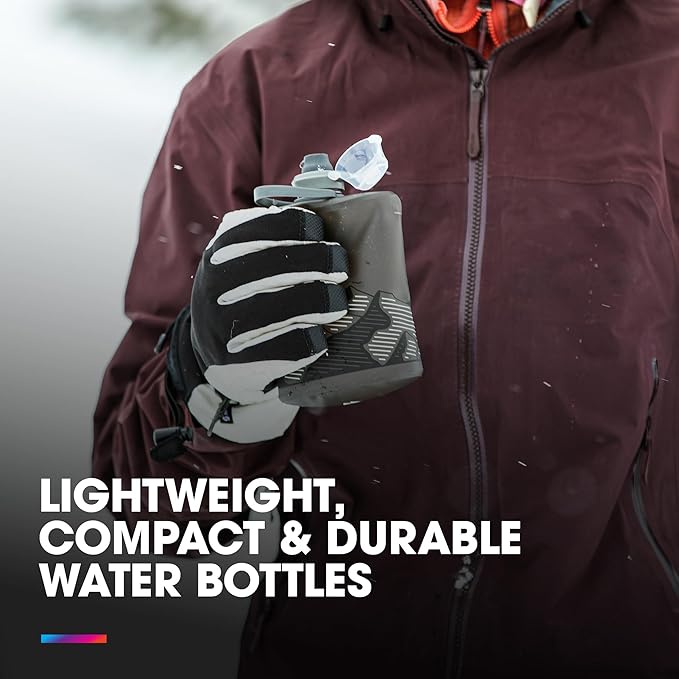 HydraPak Stow Collapsible Water Bottle – 350ml, 500ml, 1L – Ultralight, Leak-Proof, BPA-Free, Filter Compatible Travel & Hiking Flask