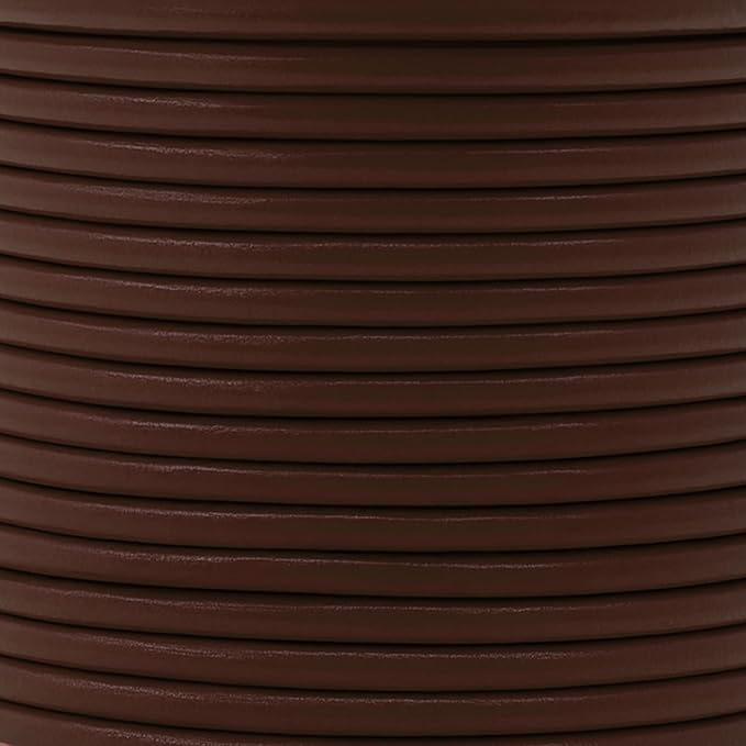 Mandala Crafts Round Genuine Dark Brown Leather Cord for Jewelry Making – 2mm Cowhide Leather Rope String Lace for Kumihimo – 20 Yards Cowhide Craft Cording Spool