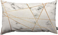 TKS MITLAN Golden Gray Marble Pillow Covers 12x20 Inch Stone Block Geometric Luxury Creative Chic Lines Stain Triangle Rustic Linen Throw Pillow Covers 12x20 Inch for Sofa Couch Decoration